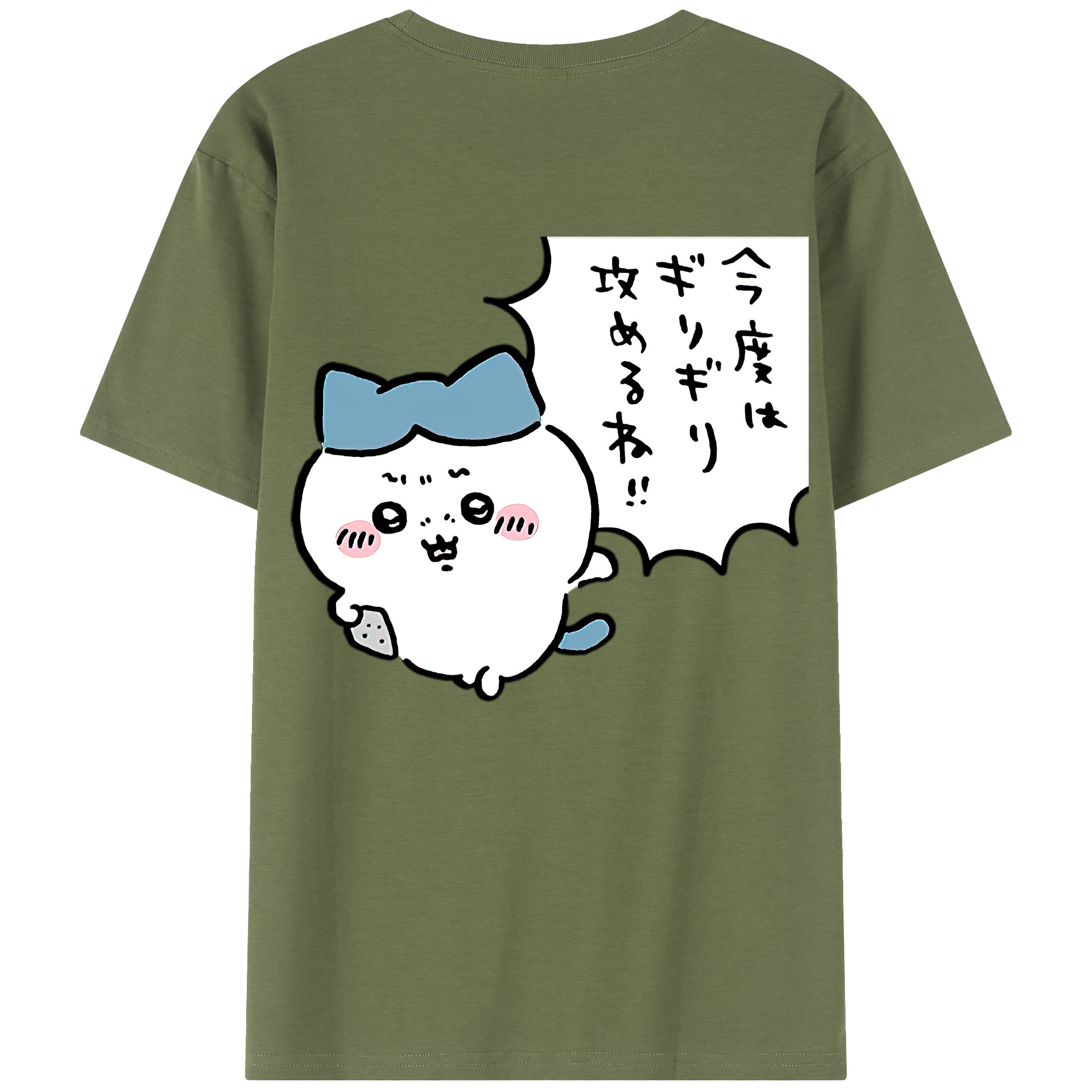 （画像用） ちいかわ ハチワレ Chii-kawa hachiware 綿100％半袖Tシャツ（背面プリント）